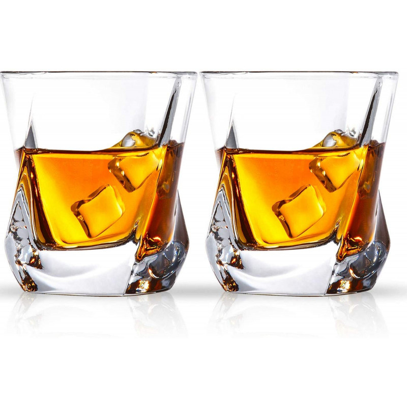 Cooko Luxury Crystal Whisky Glasses, Set of 2, Currently priced at £12.73